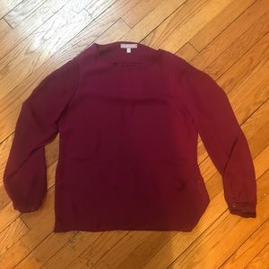 Banana Republic Wine Silk Blouse